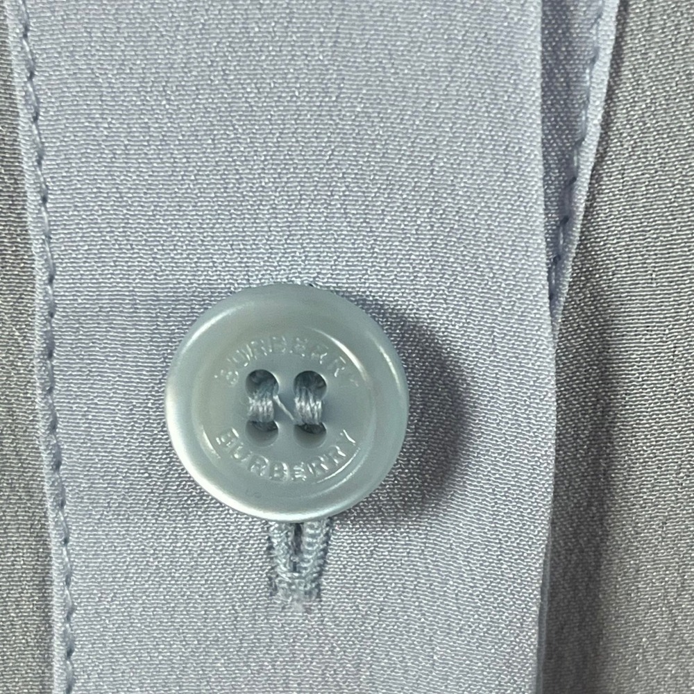 Burberry‎ London Light Blue Crepe Sleeveless Kimono Style shirt vest 100% Silk - Picture 5 of 11